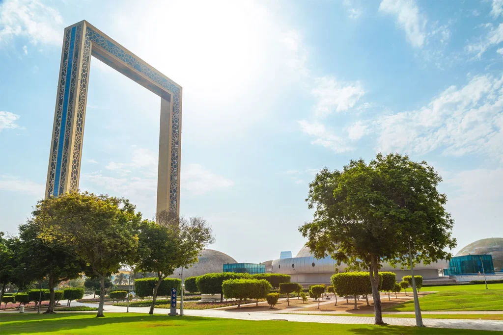 From the top of Dubai Frame, you get a stunning view of Dubai.