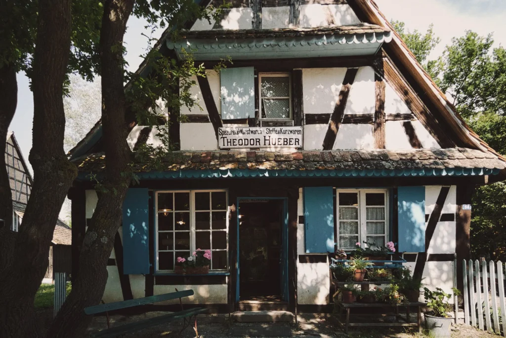 Traditional Alsatian architecture at the Écomusée d’Alsace.