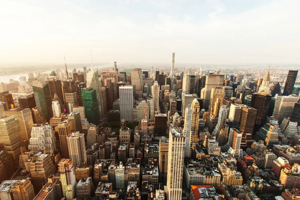 View of New York City from the Empire State Building’s observation deck.