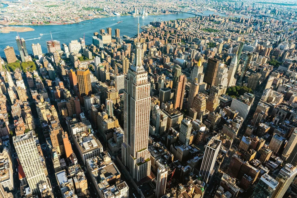 The Empire State Building is an iconic part of the city’s skyline.