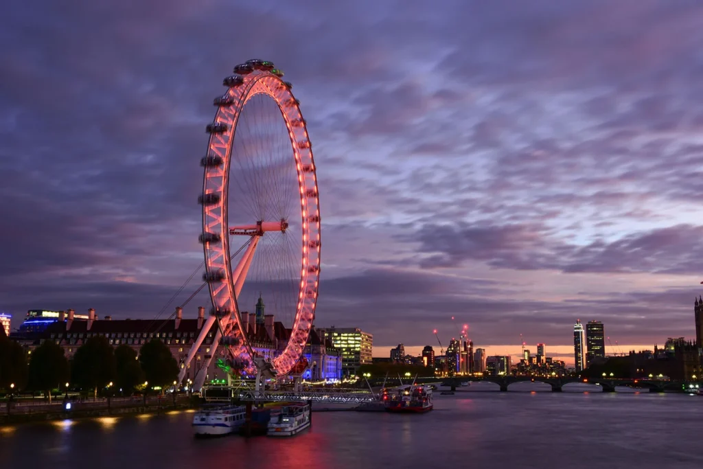 The London Eye, one of the most popular attractions in the capital of the United Kingdom.