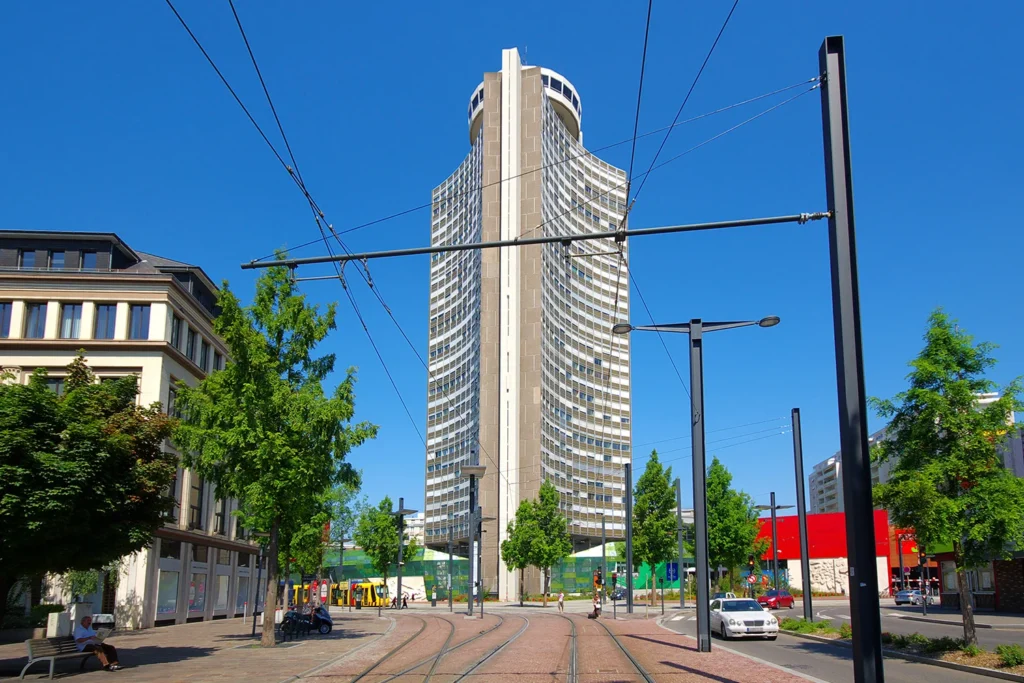 La Tour de l’Europe (Tower of Europe) is one of the most iconic buildings in the city center.