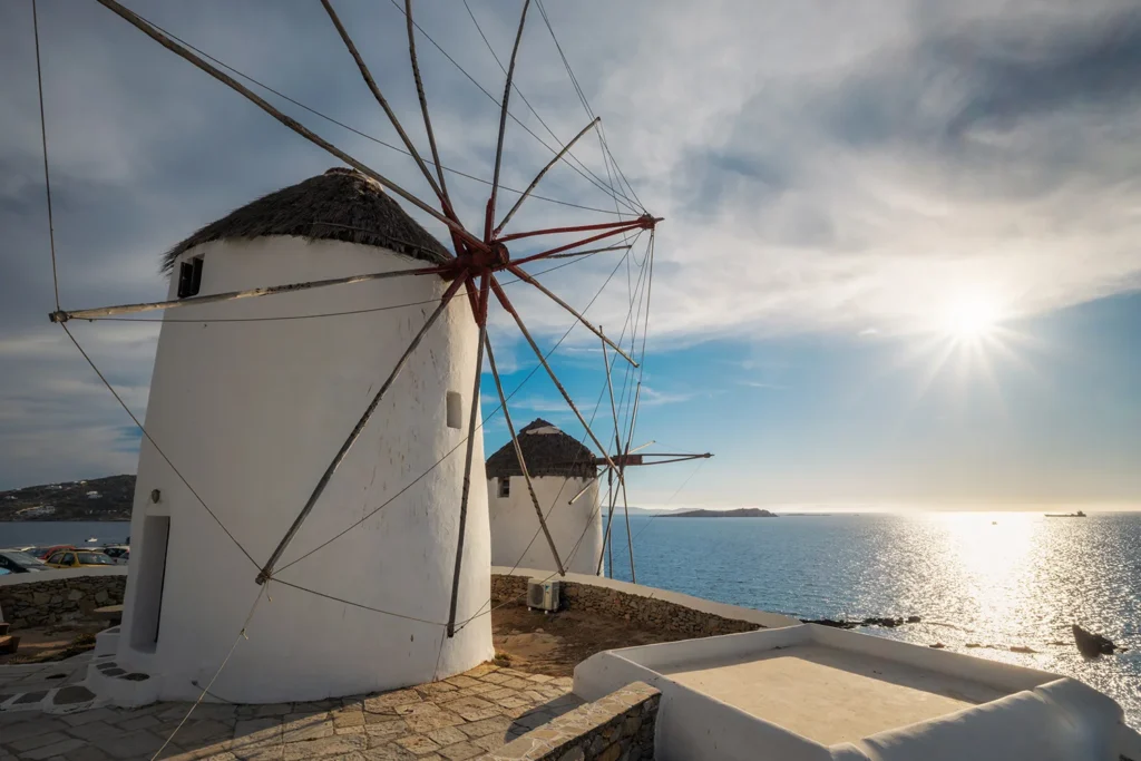 The island of Mykonos is also known as the Island of Winds.