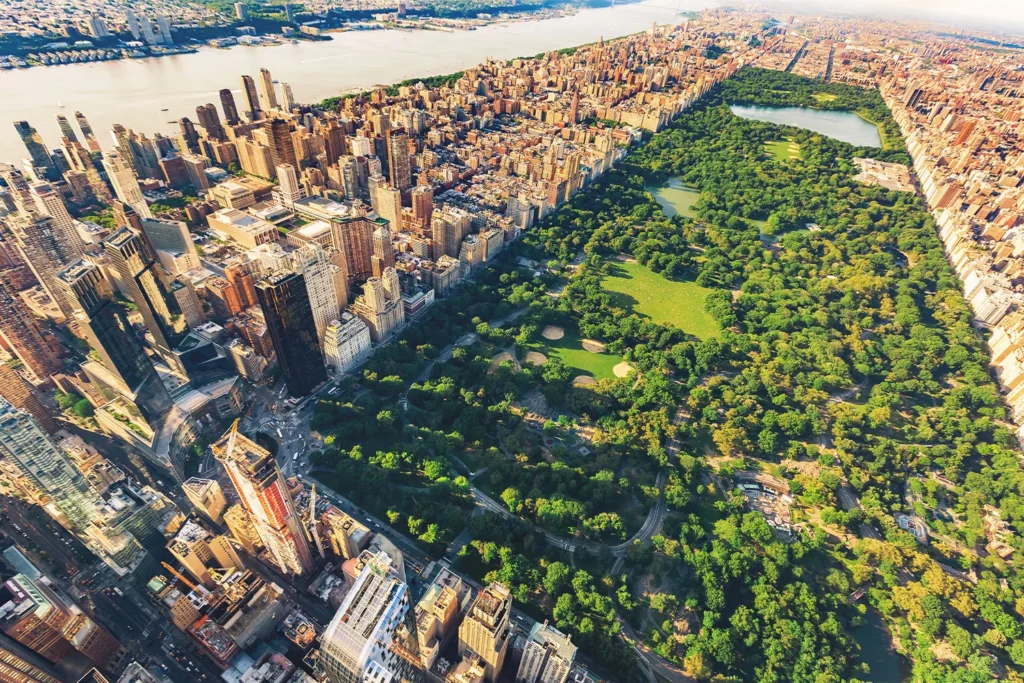 View of Central Park and New York.