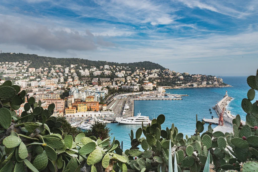 Nice is one of the most beautiful cities on the French Riviera. View from Castle Hill.