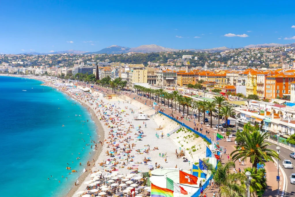 Castle Hill in Nice - View of the Promenade des Anglais.