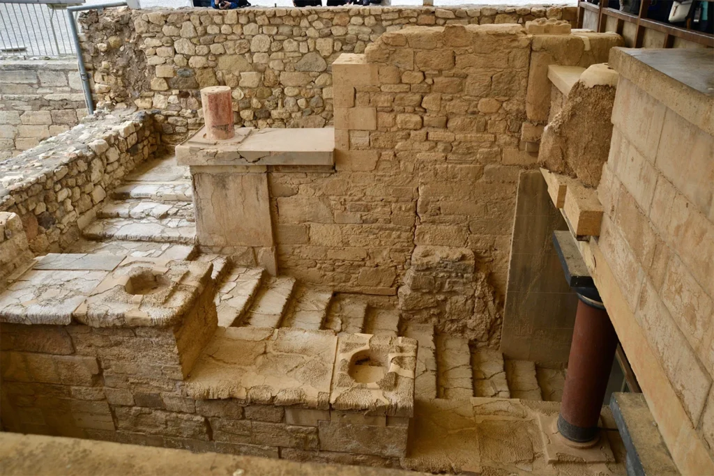 The ruins of the interior of the Palace of Knossos.