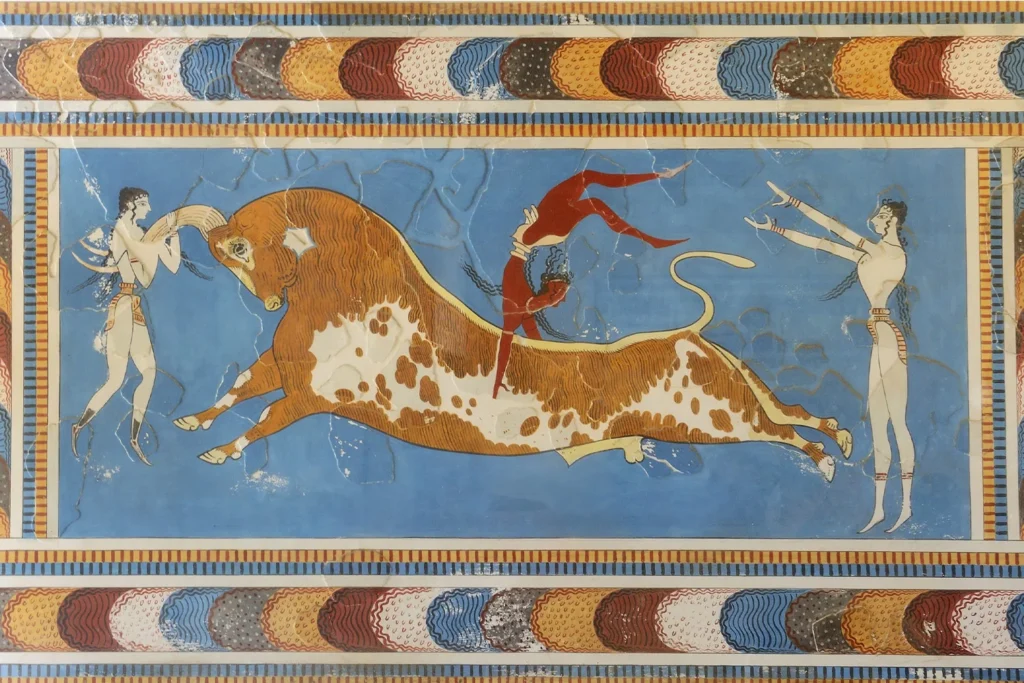 The fresco depicting a bull is the most recognizable symbol of Knossos.