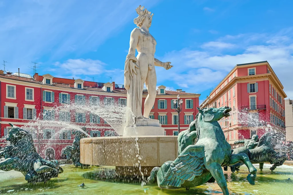 The Fountain of the Sun in Massena Square, Nice.