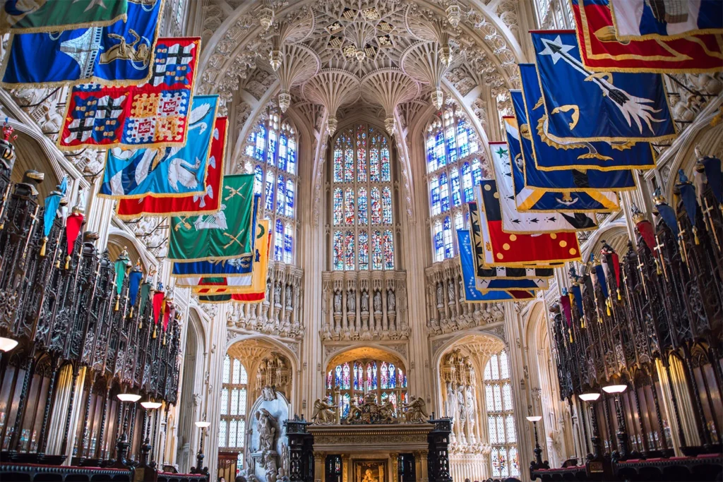 The interior of Westminster Abbey in London.