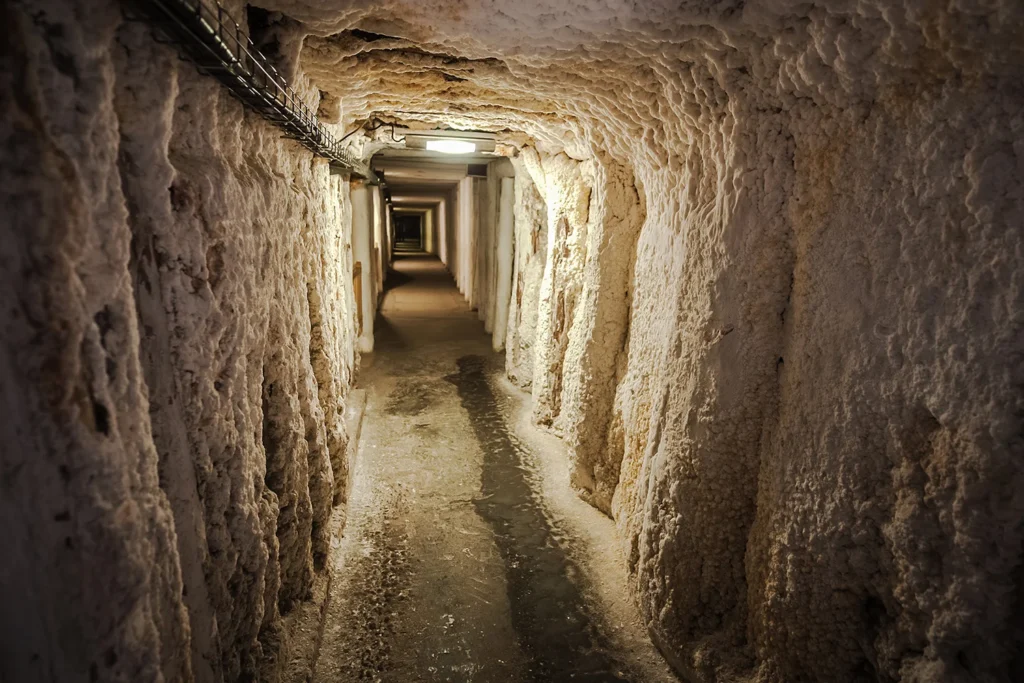 The tourist route in the Wieliczka Salt Mine.