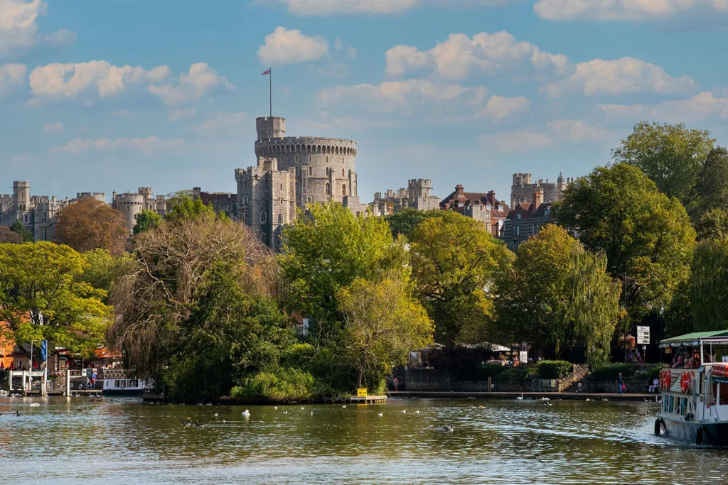 Windsor Castle towers over the surrounding area, giving it a unique character.