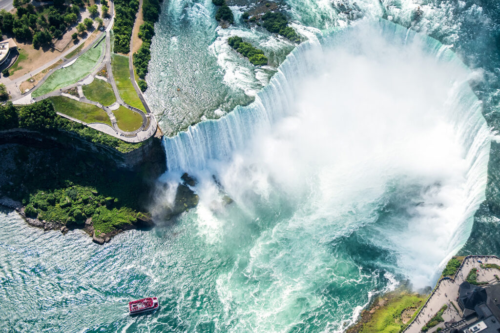 Add extra excitement with a zipline ride offering a view of the falls.