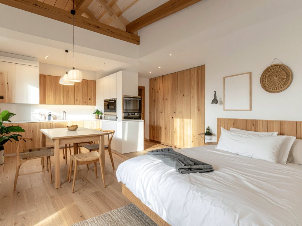 Holiday apartment, Waitomo Glowworm Caves. AI-generated image.